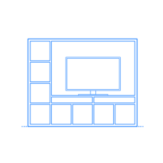 Furniture Entertainment Centers Line Art Svg Vector, Free Vectors File